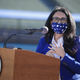 Los Angeles City Council President Nury Martinez addresses a press conference held at the launch of a mass COVID-19 vaccination site at Dodger Stadium Friday, Jan. 15, 2021, in Los Angeles.
